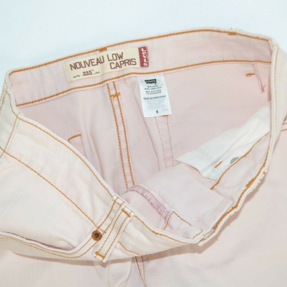 Levi’s 525 Nouveau Low Capri Jeans Women’s 8 Light Pink Stretch Mid Rise Y2K VTG - Picture 3 of 5